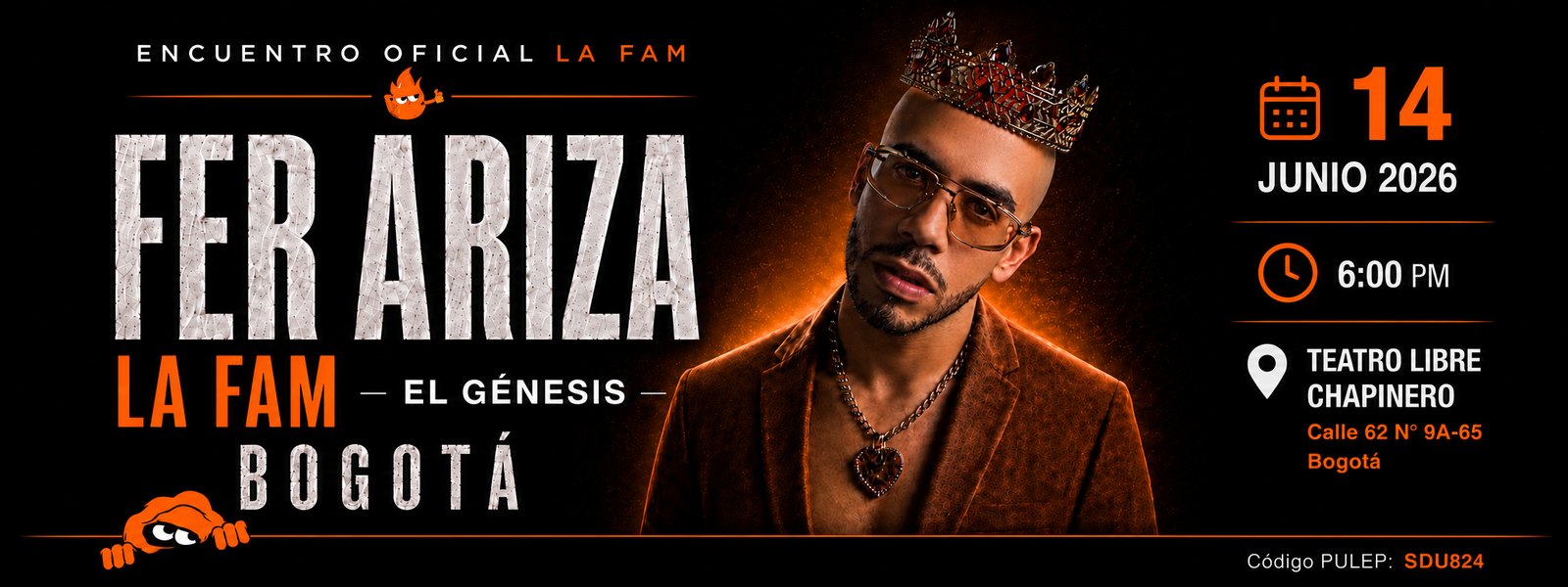 LA FAM GENESIS — Bogotá — Teatro Libre Chapinero — Domingo 11 de octubre · 6:00 PM